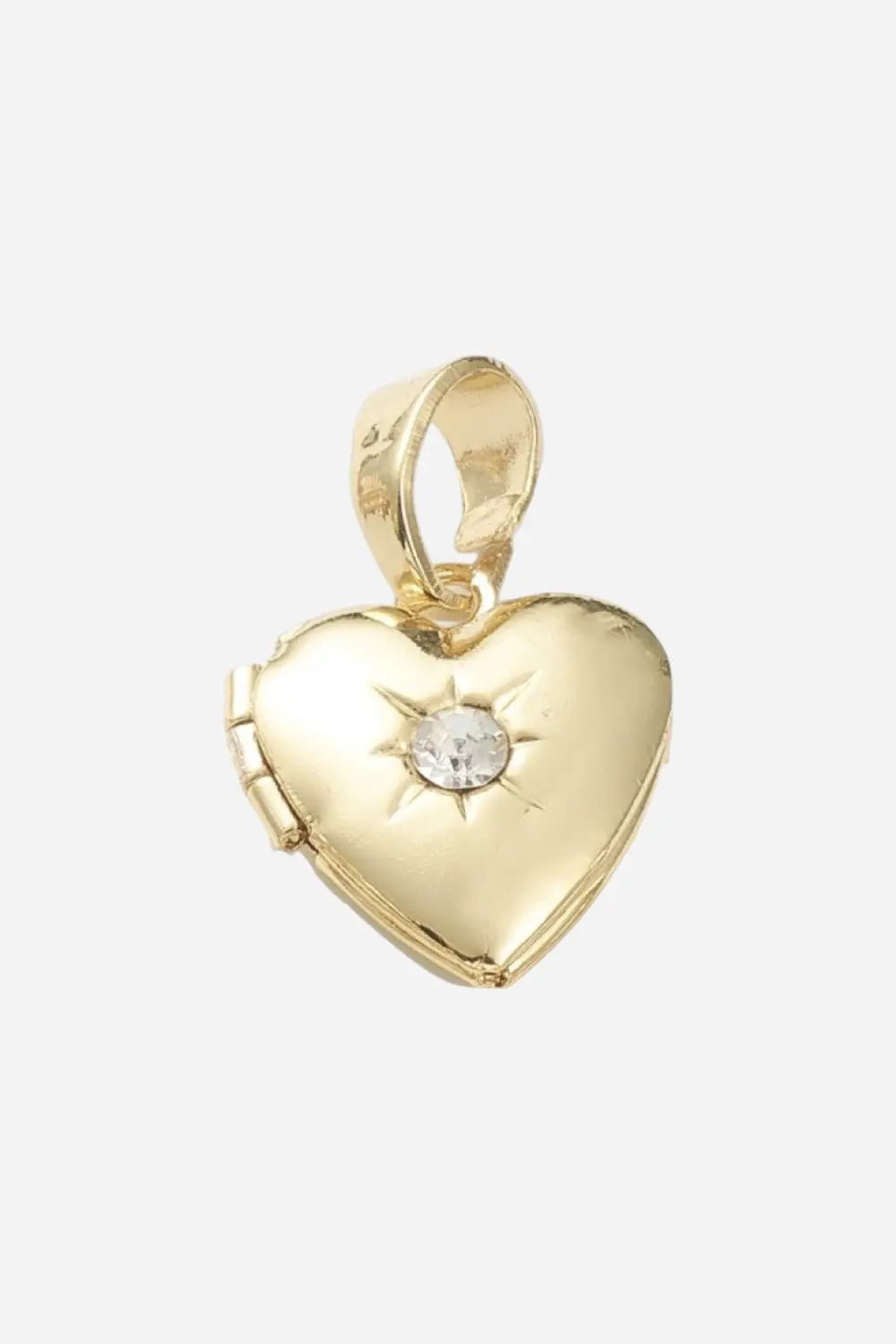 Farrah B Locket Heart Cz Charm - Gold 1