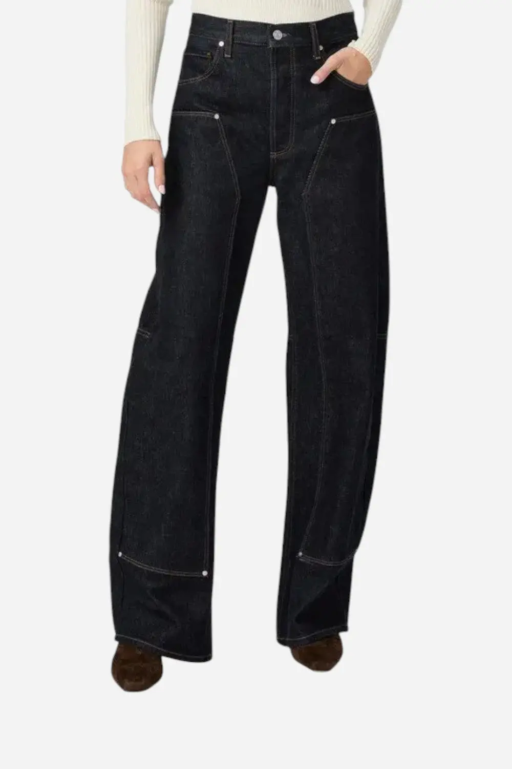 Paige Arellia 32" Workwear Barrel Leg Pant In Selma 1