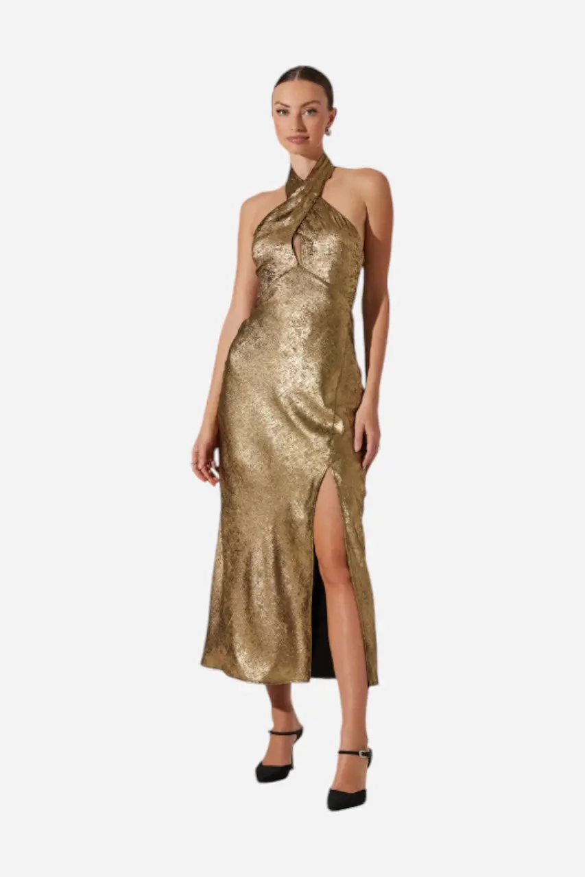 Astr The Label Marissa Dress Gold 1