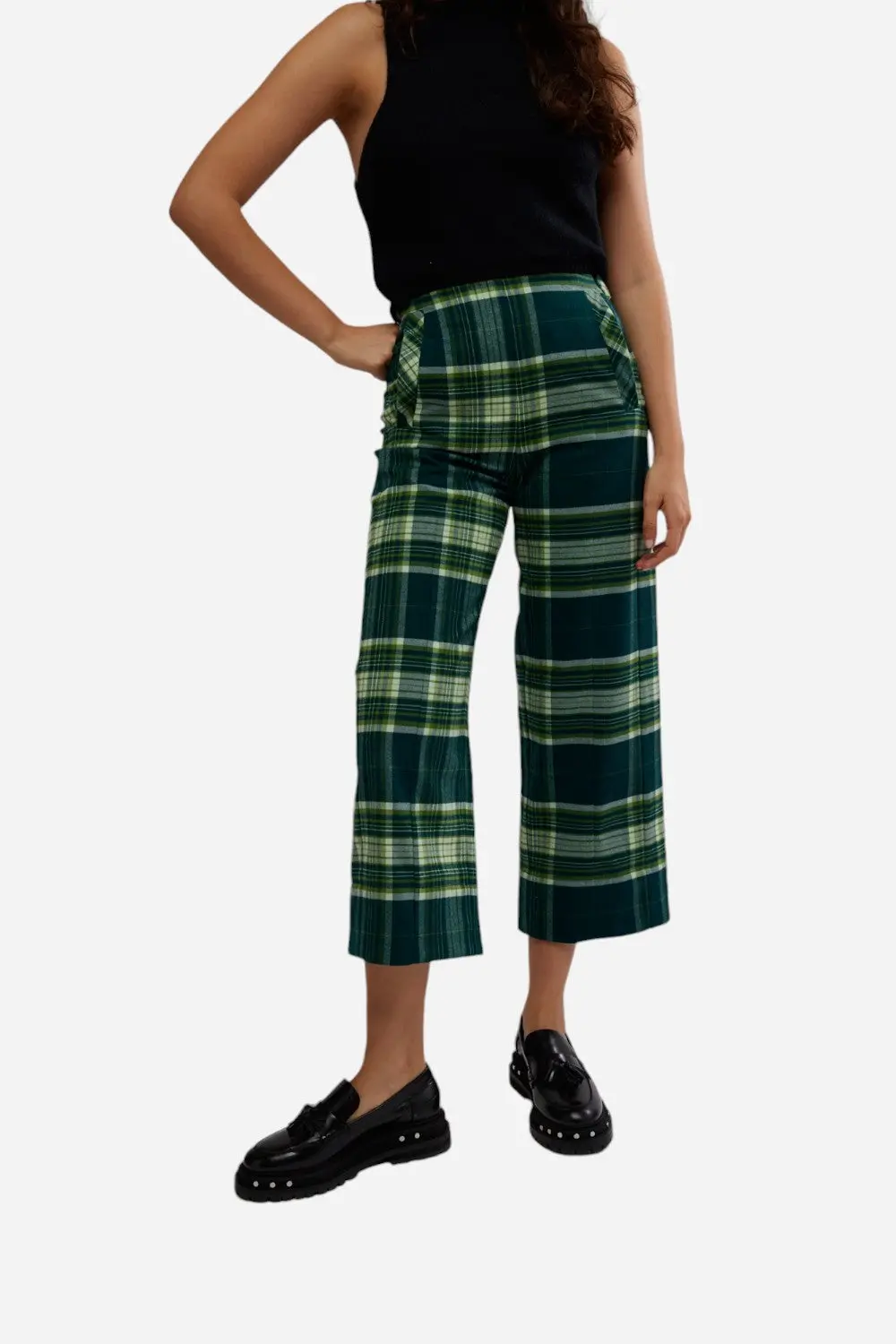 Free People Acadia Trouser In Green Combo 1