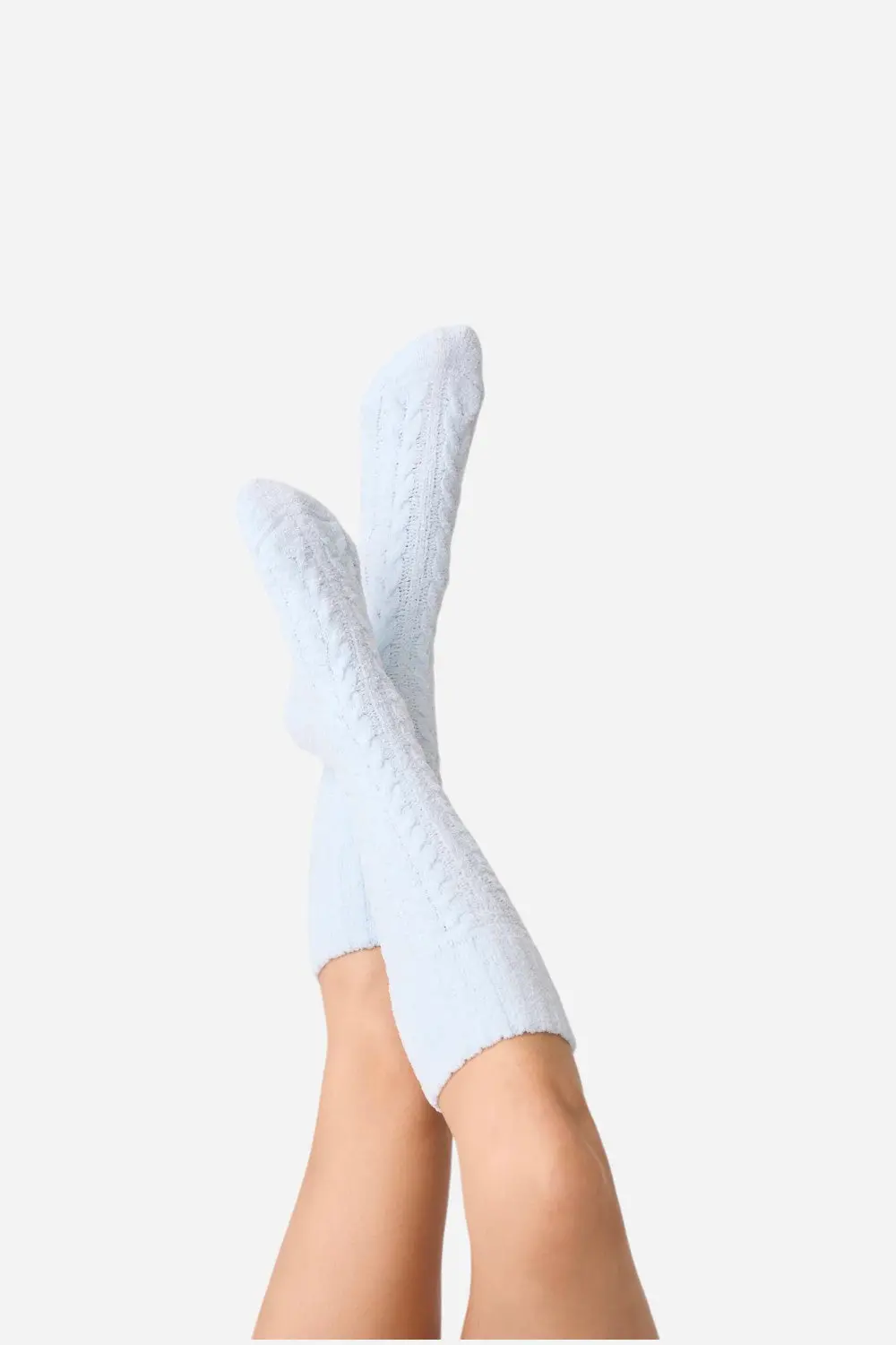 Pj Salvage Socks Cable Crew Blue Air 1