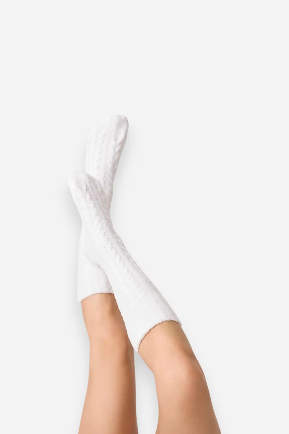 Pj Salvage Socks Cable Crew Ivory 1