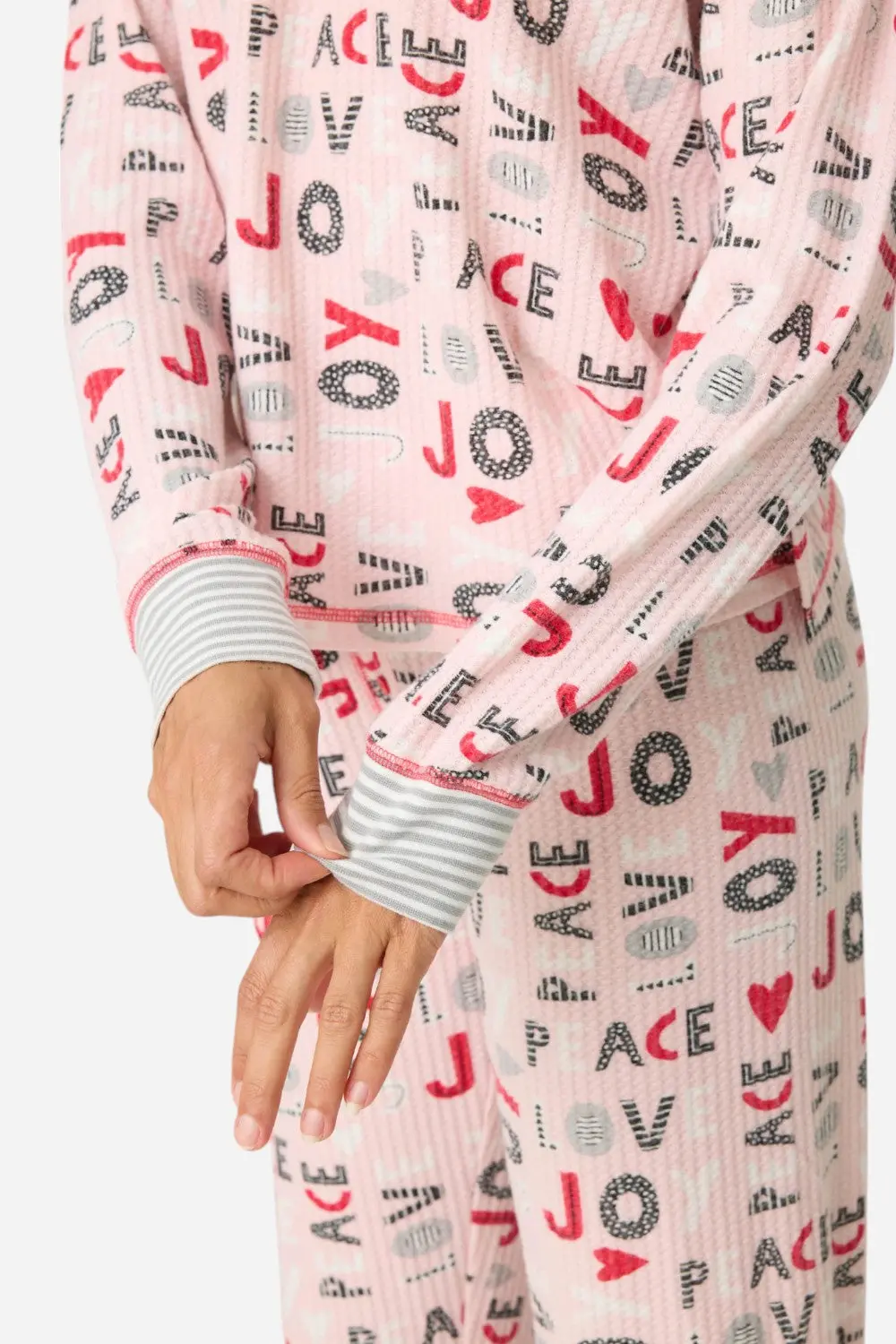 Pj Salvage Peace & Joy Waffle Thermal Ski Jammie Set 3