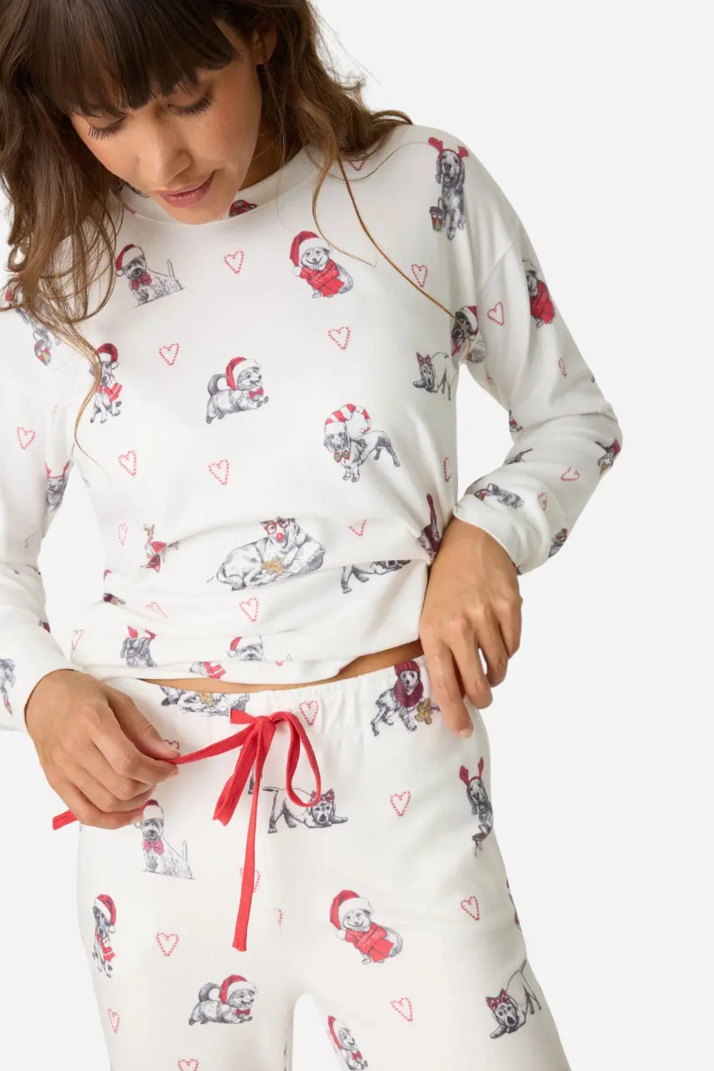 Pj Salvage Candy Cane Lane Pj Set In Ivory 2
