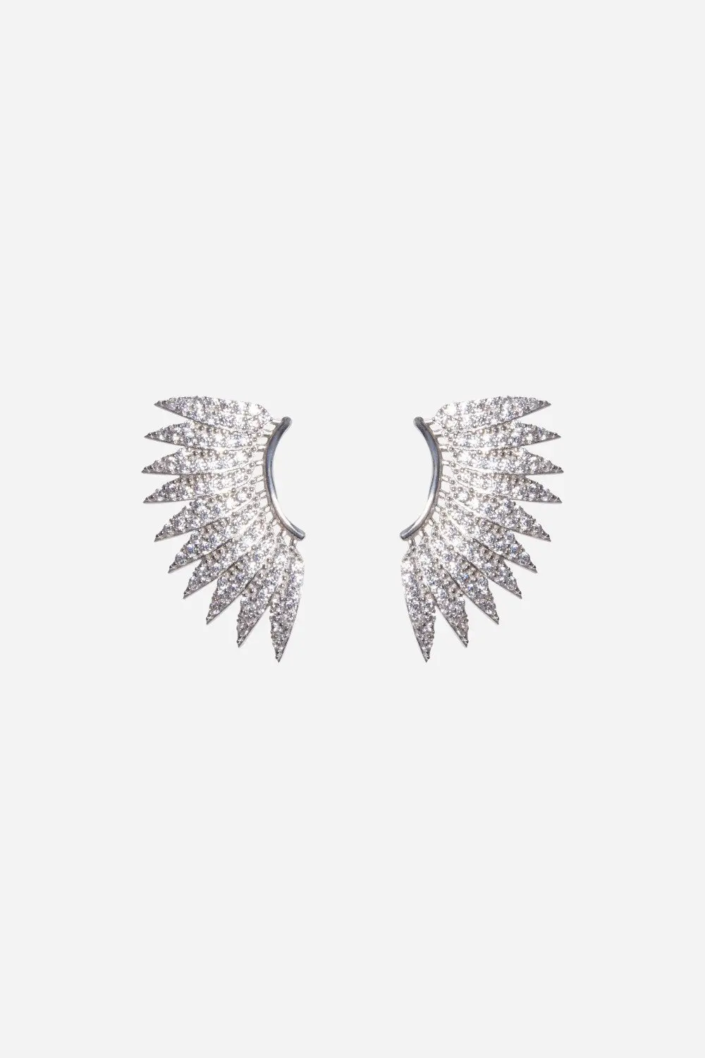 Nickho Rey Kelsea Earrings In Silver With Clear Stones 1