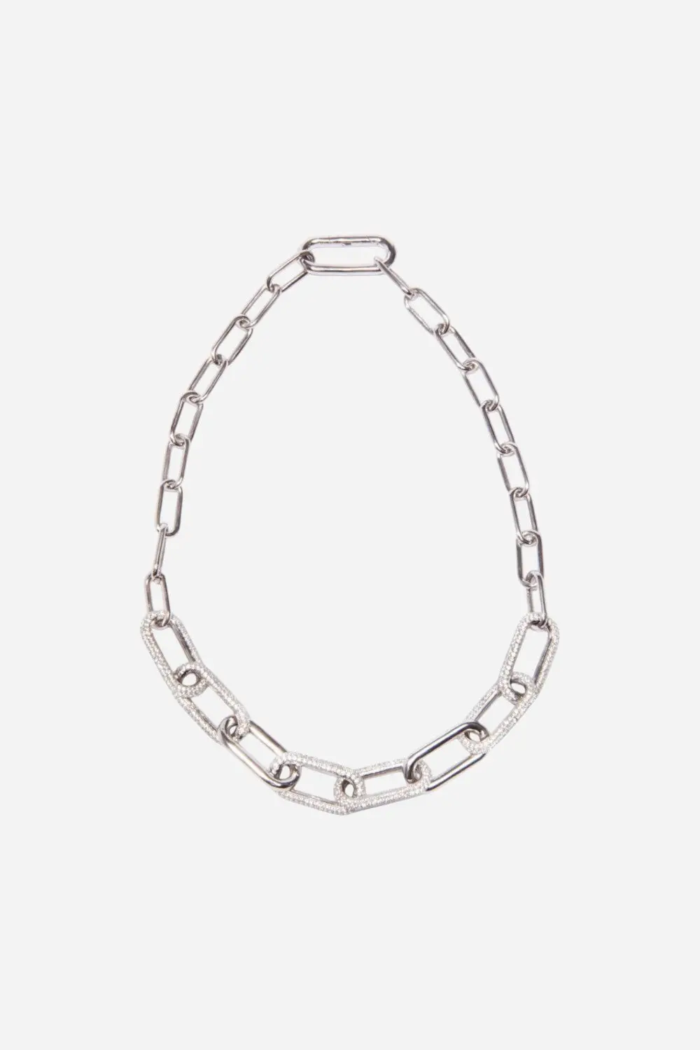 Nickho Rey Link Collar Necklace In Silver With Clear Stones 1