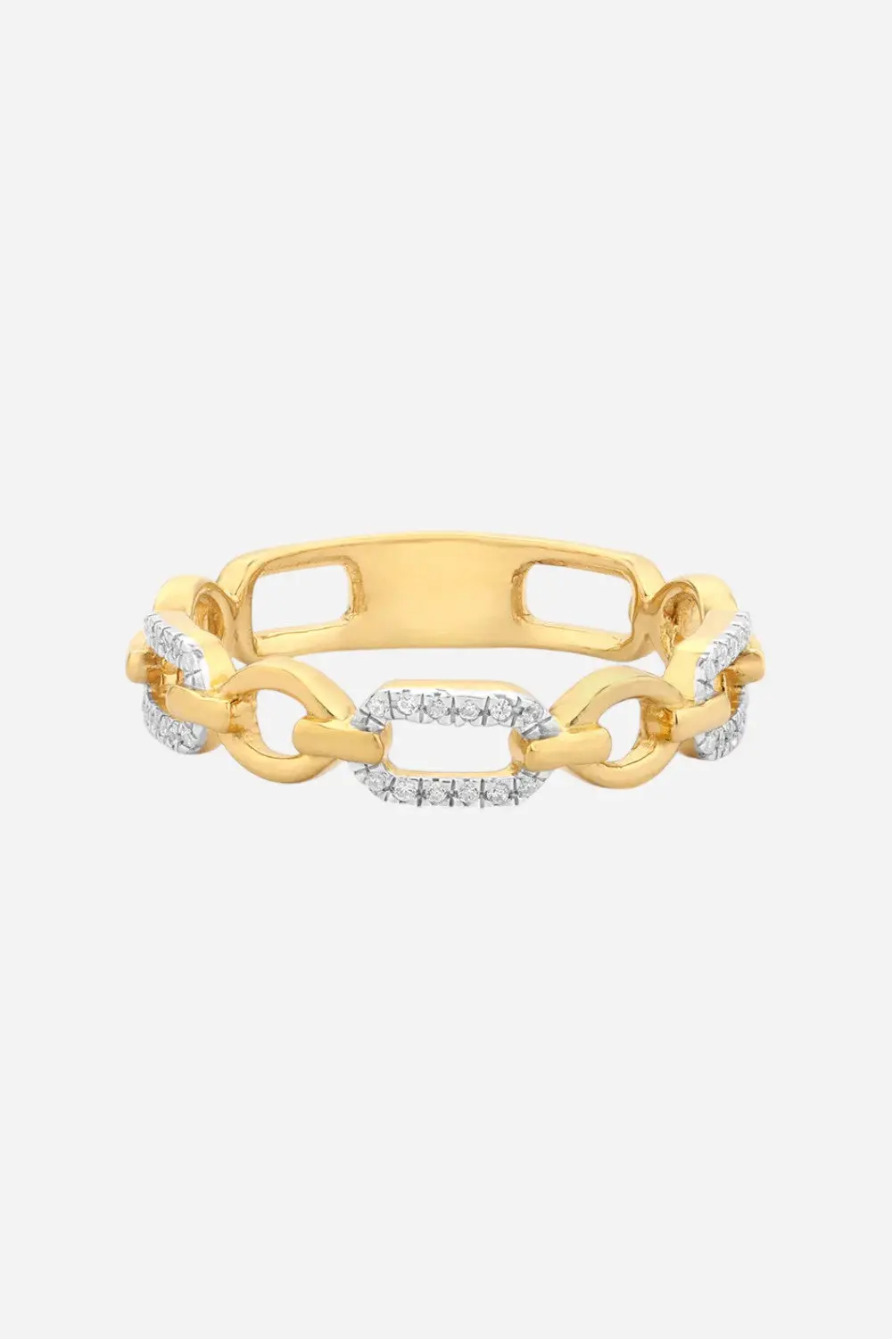 Ella Stein Linked Forever To You Stackable Ring In Yellow Gold - Size 5 2
