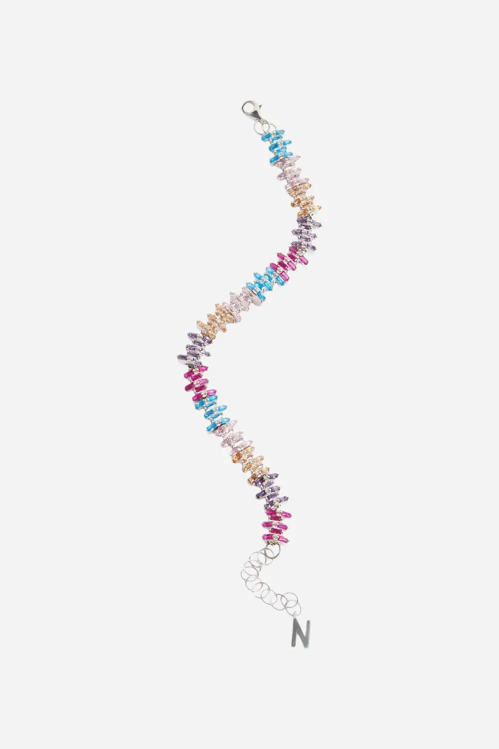 Nickho Rey Carrie Bracelet In Silver With Multi Color Stones 1