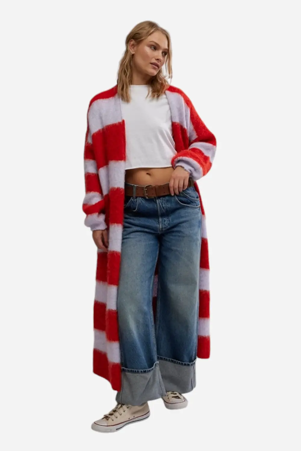 Free People Mantra Cardi In Poppy Ice Combo 1