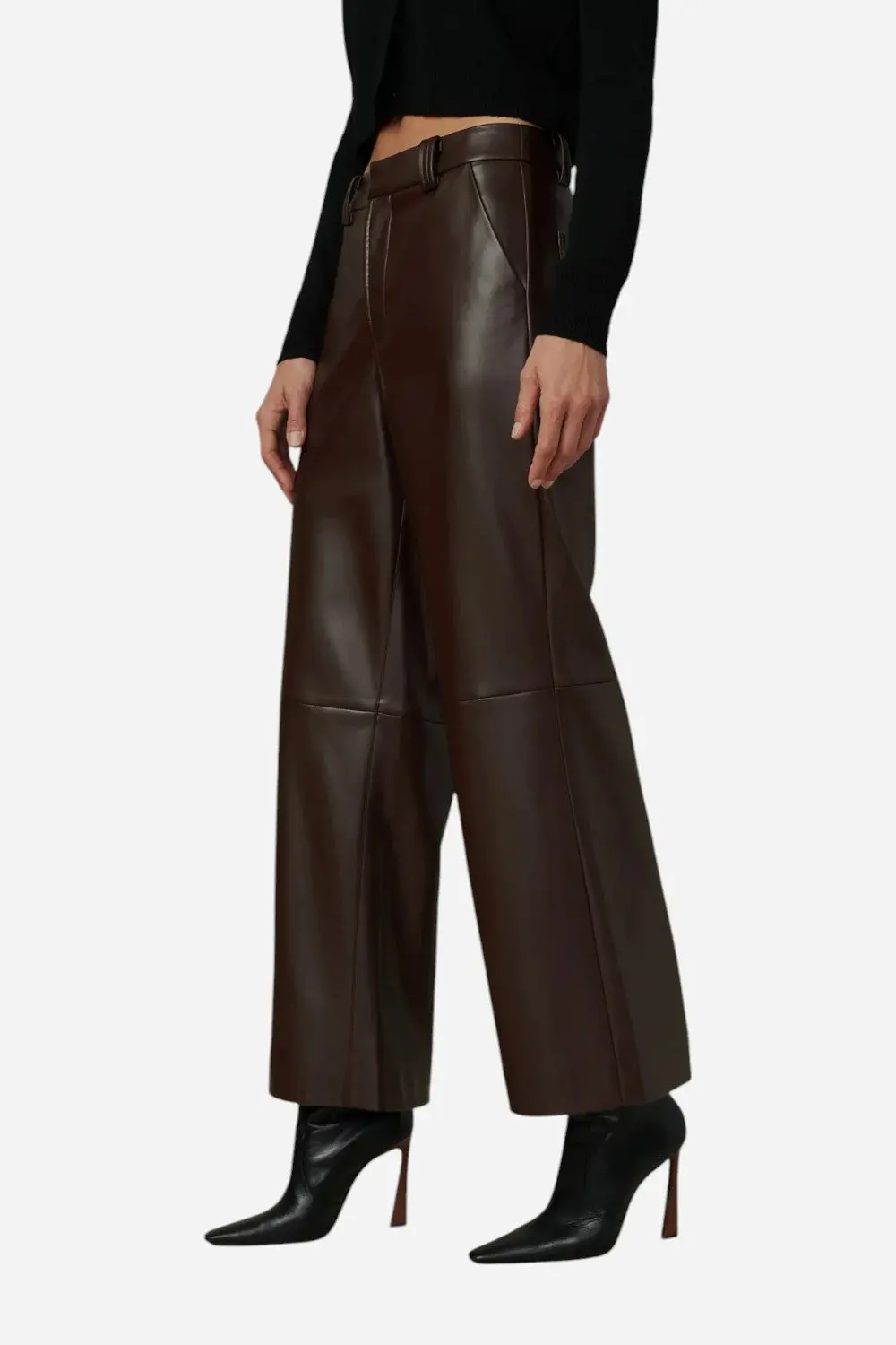 Joe's Jeans The Mia Vegan Leather Trouser In Coffee Bean 2