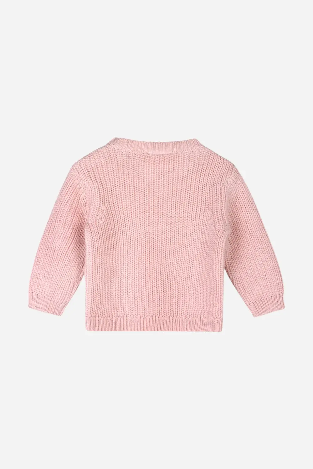 Viverano Love Embroidered Chunky Knit Baby Sweater In Pink 2