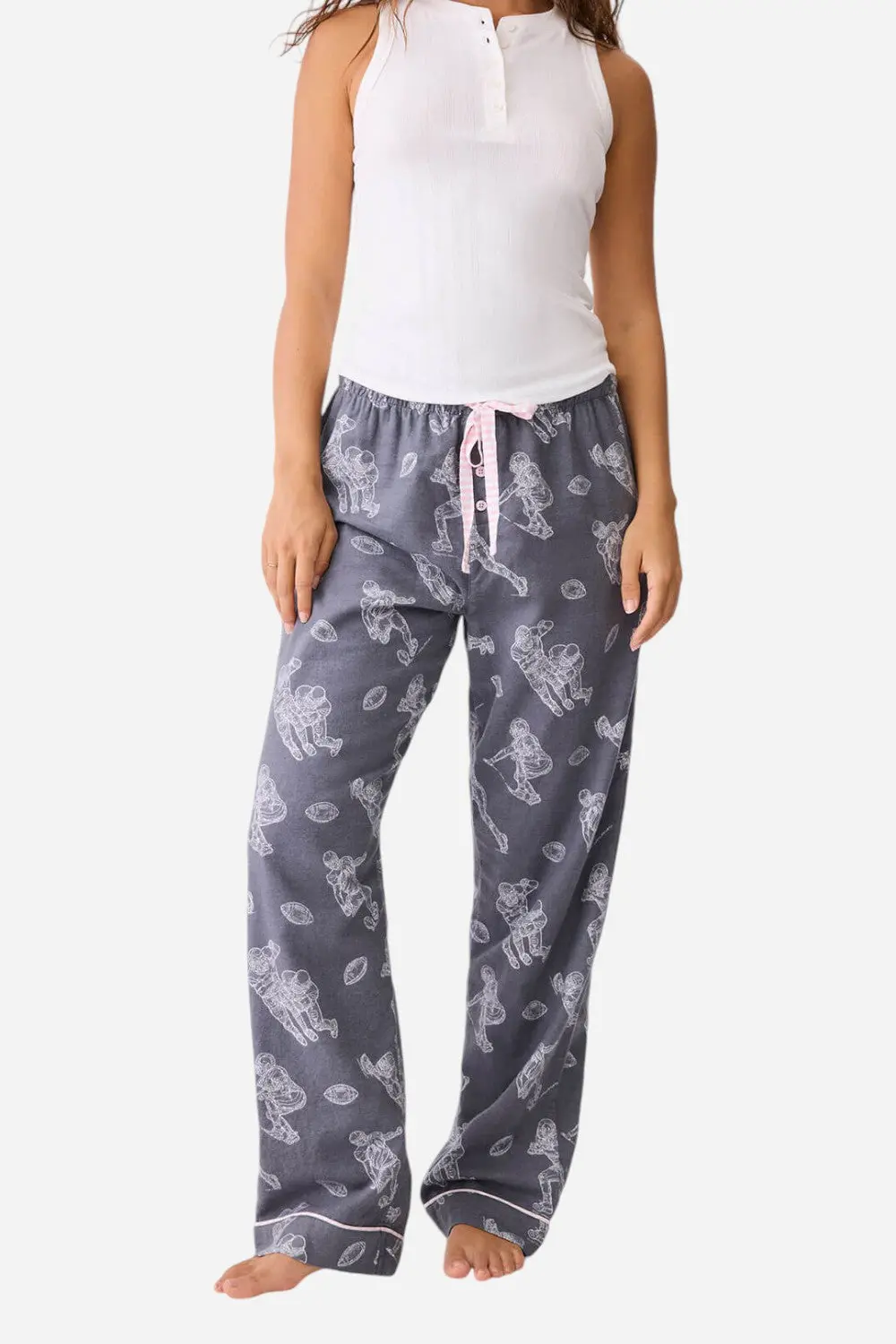 Pj Salvage Game Day Flannel Pants Charcoal 1