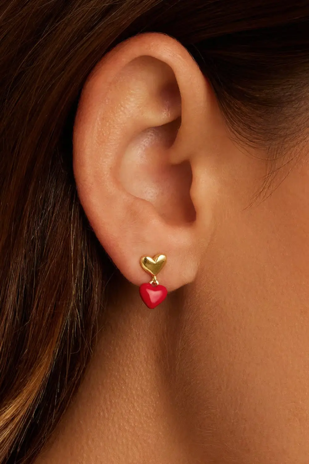 Gorjana Amour Earrings In Red & 18K Gold 2