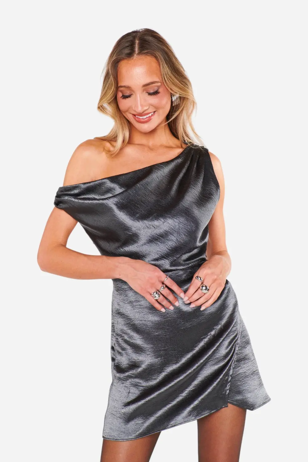 Show Me Your Mumu Jodie Mini Dress In Gunmetal 1
