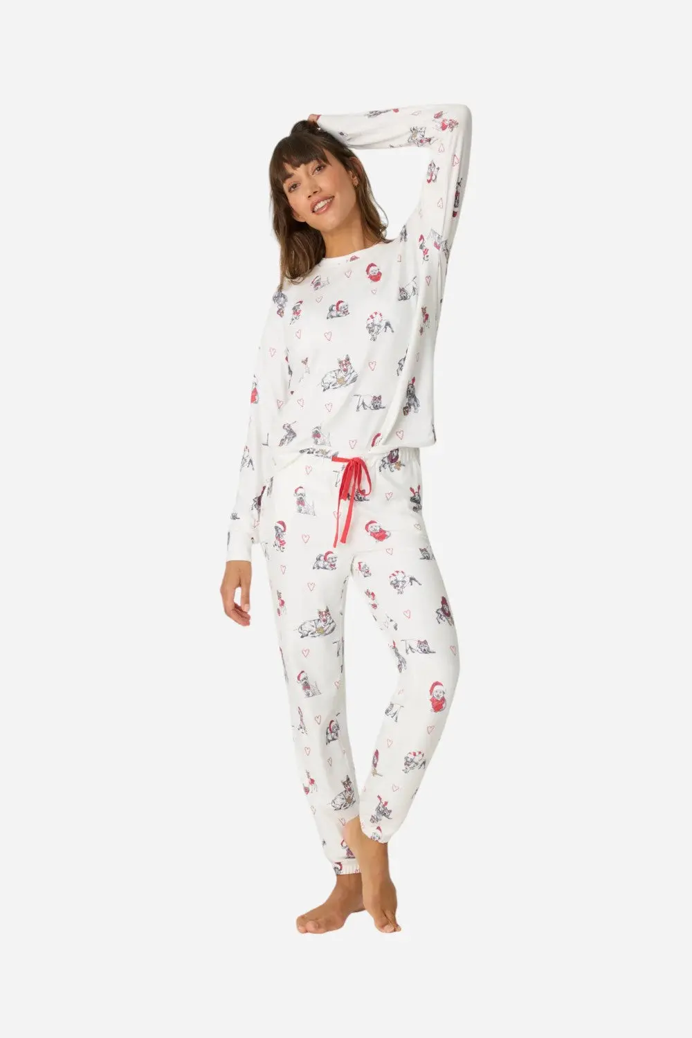 Pj Salvage Candy Cane Lane Pj Set In Ivory 1