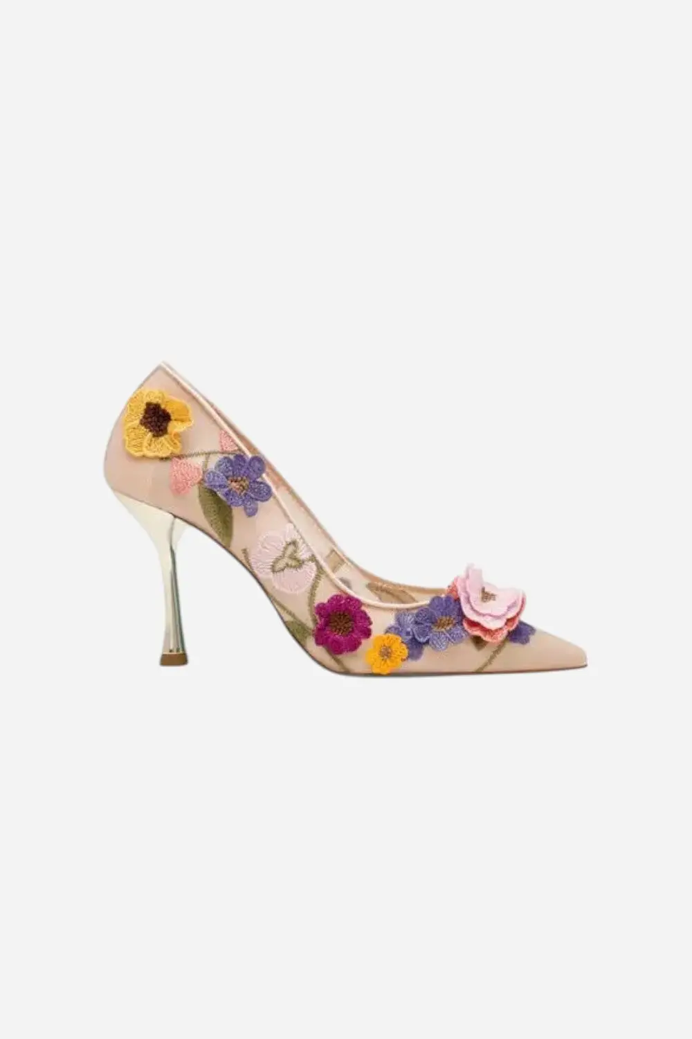 Betsy Johnson Aimey Pointed Toe Pump In Nude Floral 1