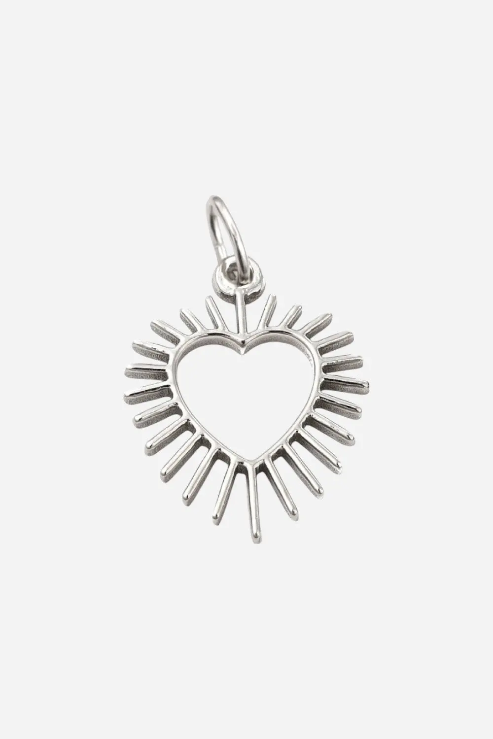 Farrah B Heart Ablaze Charm - Silver 1