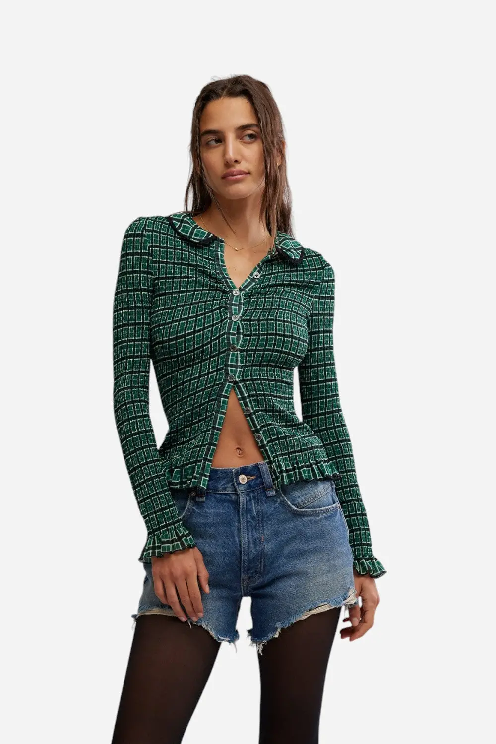 Free People Caught A Feeling Cardi In Green Combo 1