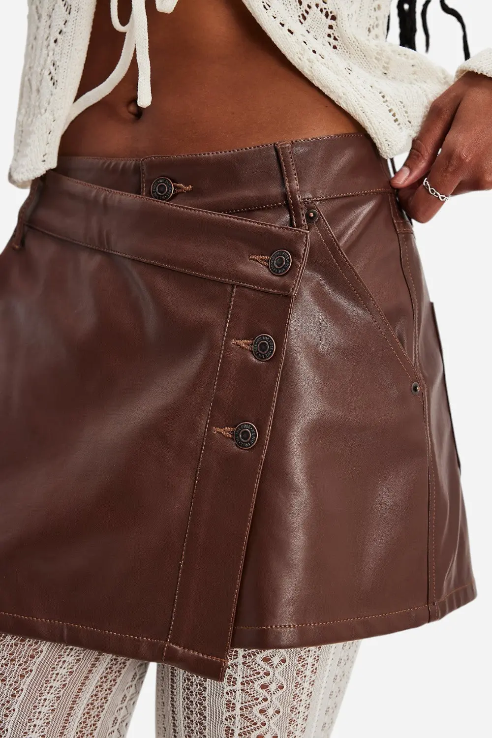 Free People Wynne Vegan Skirt In Chocolate Fondant 1
