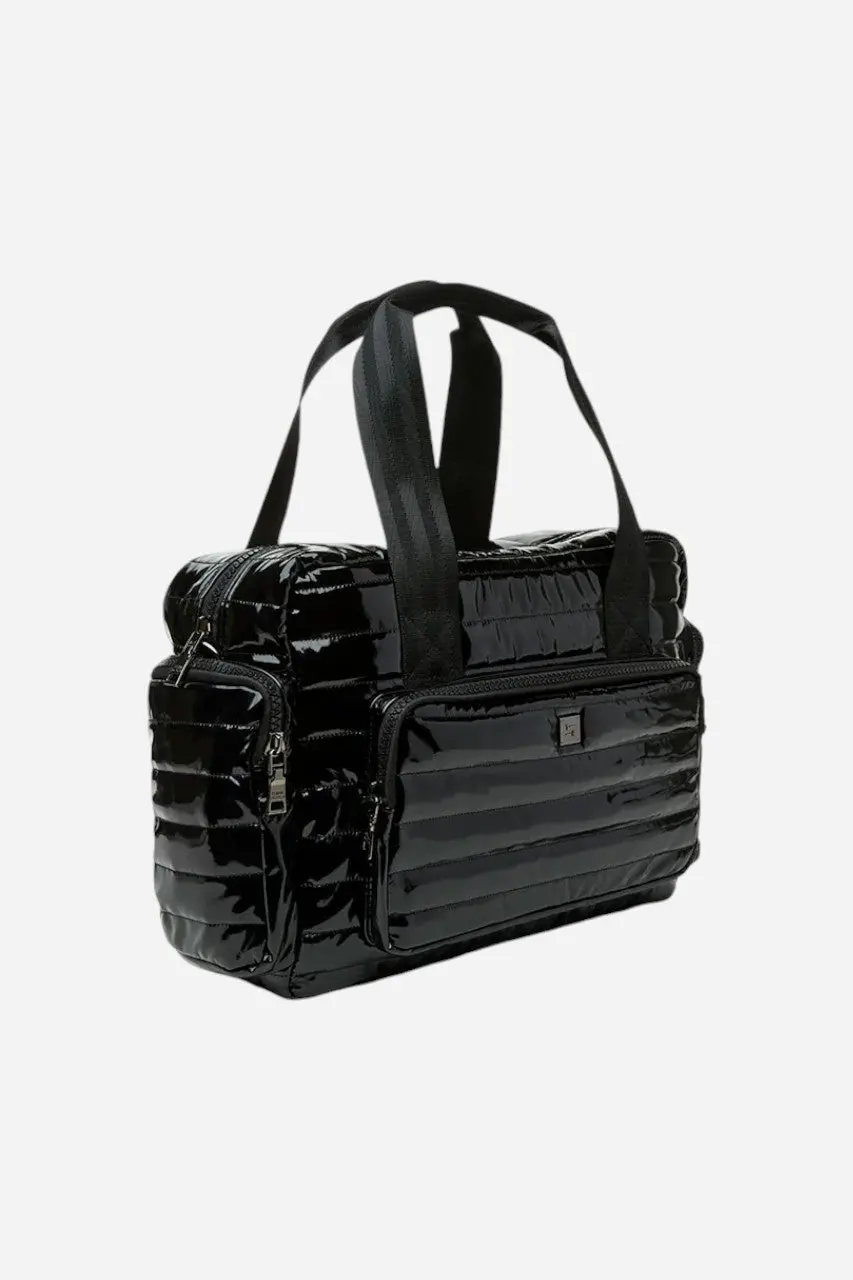 Think Royln Voyager Travel Bag In Black Patent 2