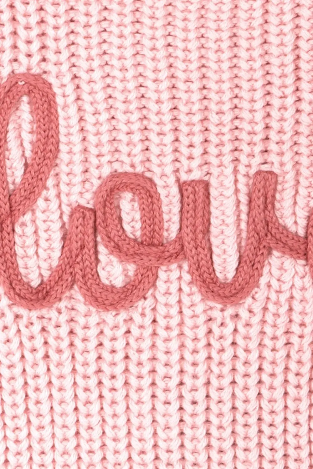 Viverano Love Embroidered Chunky Knit Baby Sweater In Pink 3