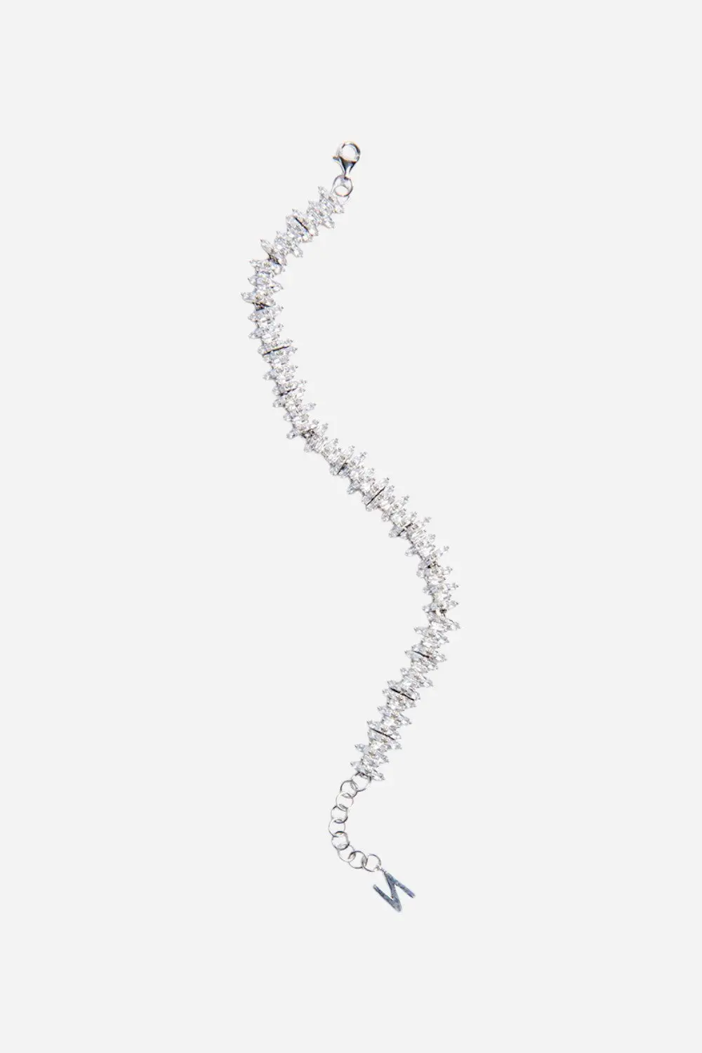 Nickho Rey Carrie Bracelet In Silver With Clear Stones 1