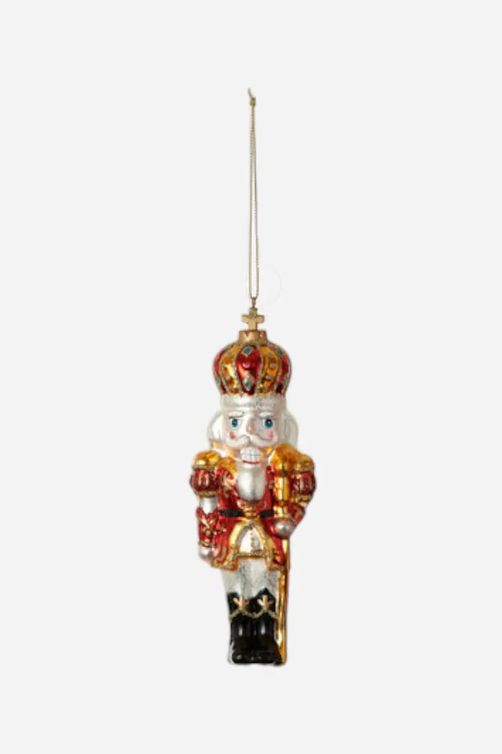 Glass Nutcracker Ornament - Red 1
