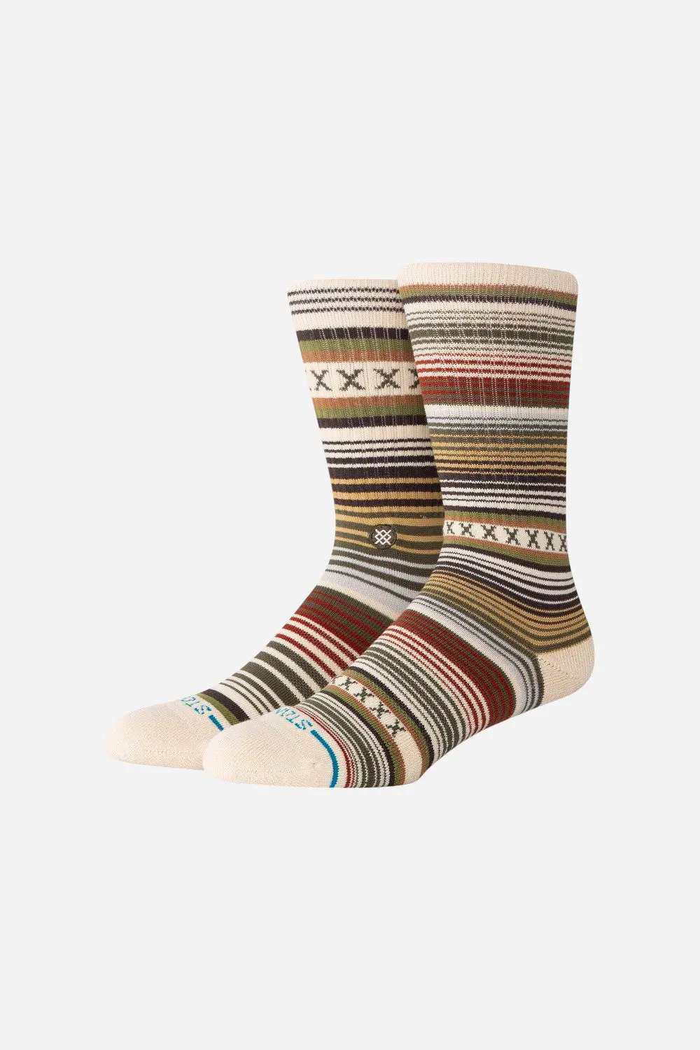 Stance Curren Crew Socks In Tan 1