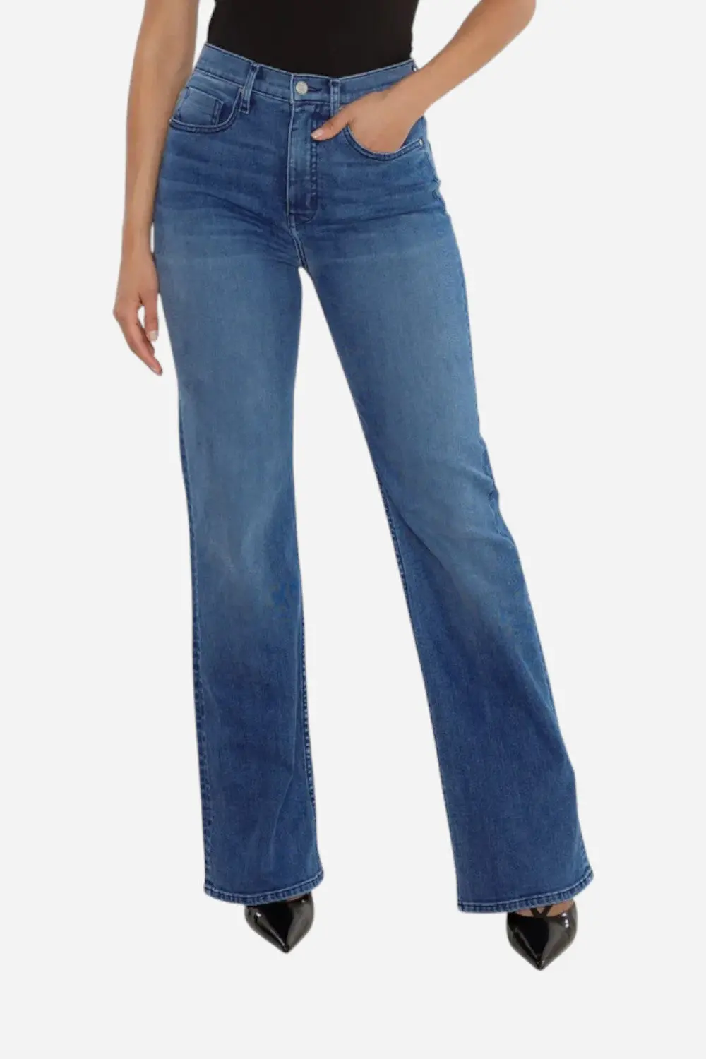 Rudes Denim The Ali Boot Cut In Coral Blue 1