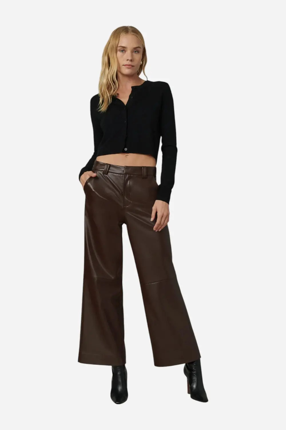 Joe's Jeans The Mia Vegan Leather Trouser In Coffee Bean 3