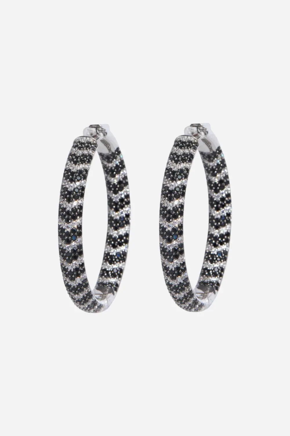 Nickho Rey Tire Hoops In Black White Chevron 1
