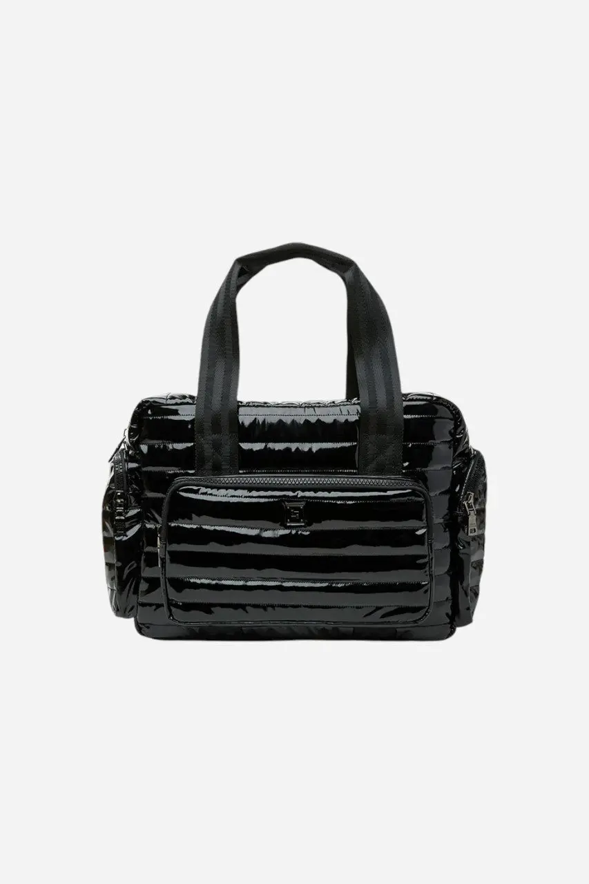 Think Royln Voyager Travel Bag In Black Patent 1