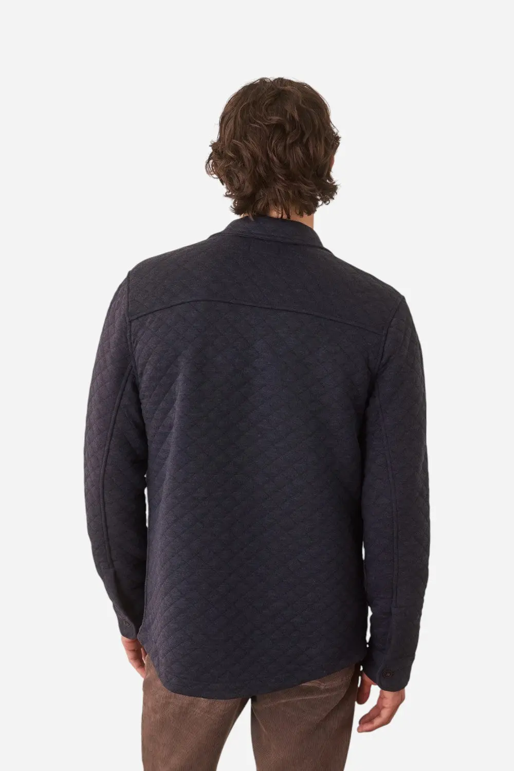 Marine Layer Corbet Quilted Overshirt In Navy 2