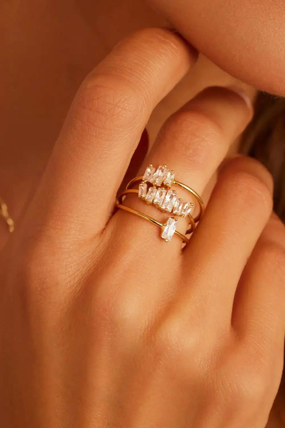 Gorjana Amara Ring Set Gold Size 8 2