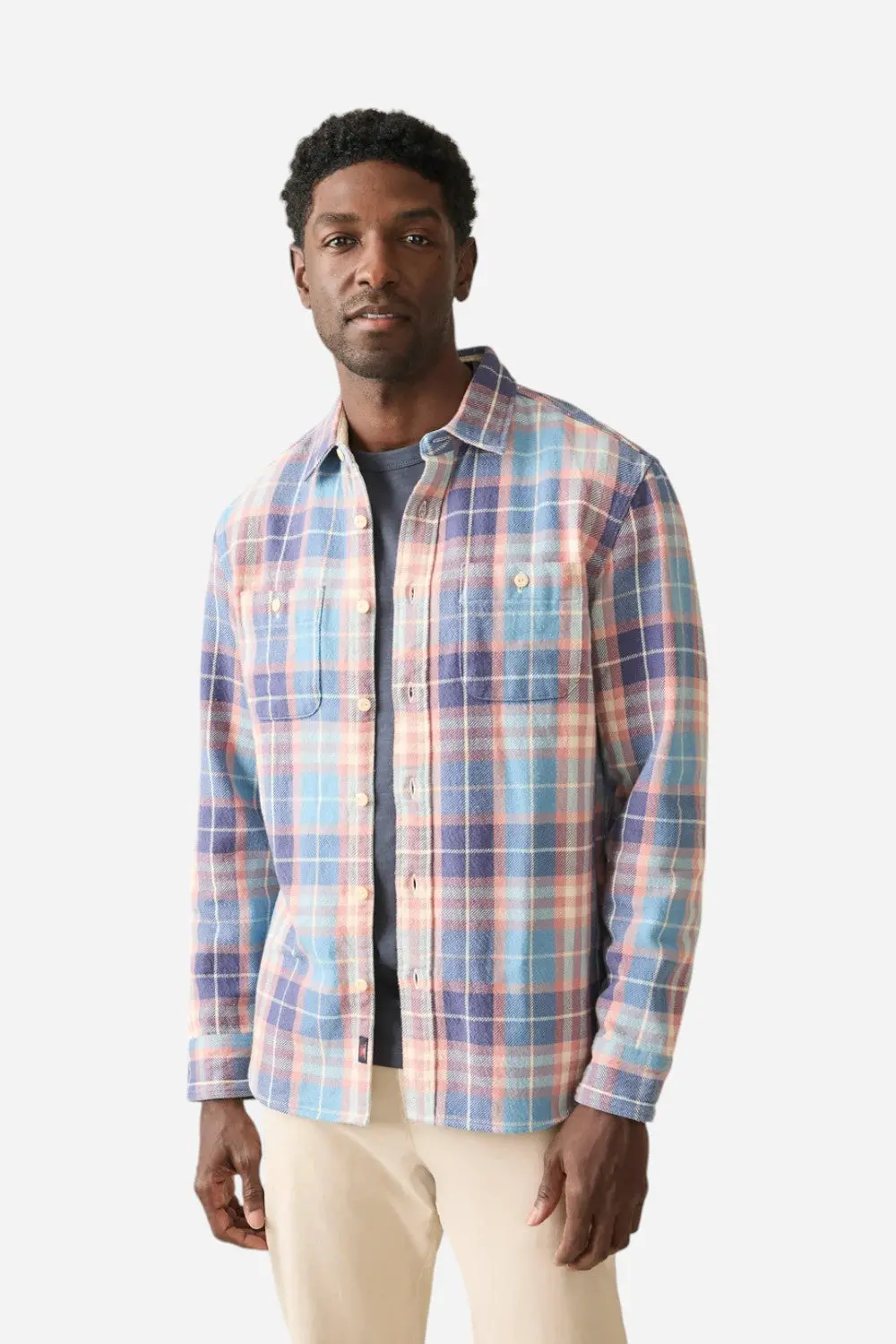Faherty The Surf Flannel Bristol Blue 1