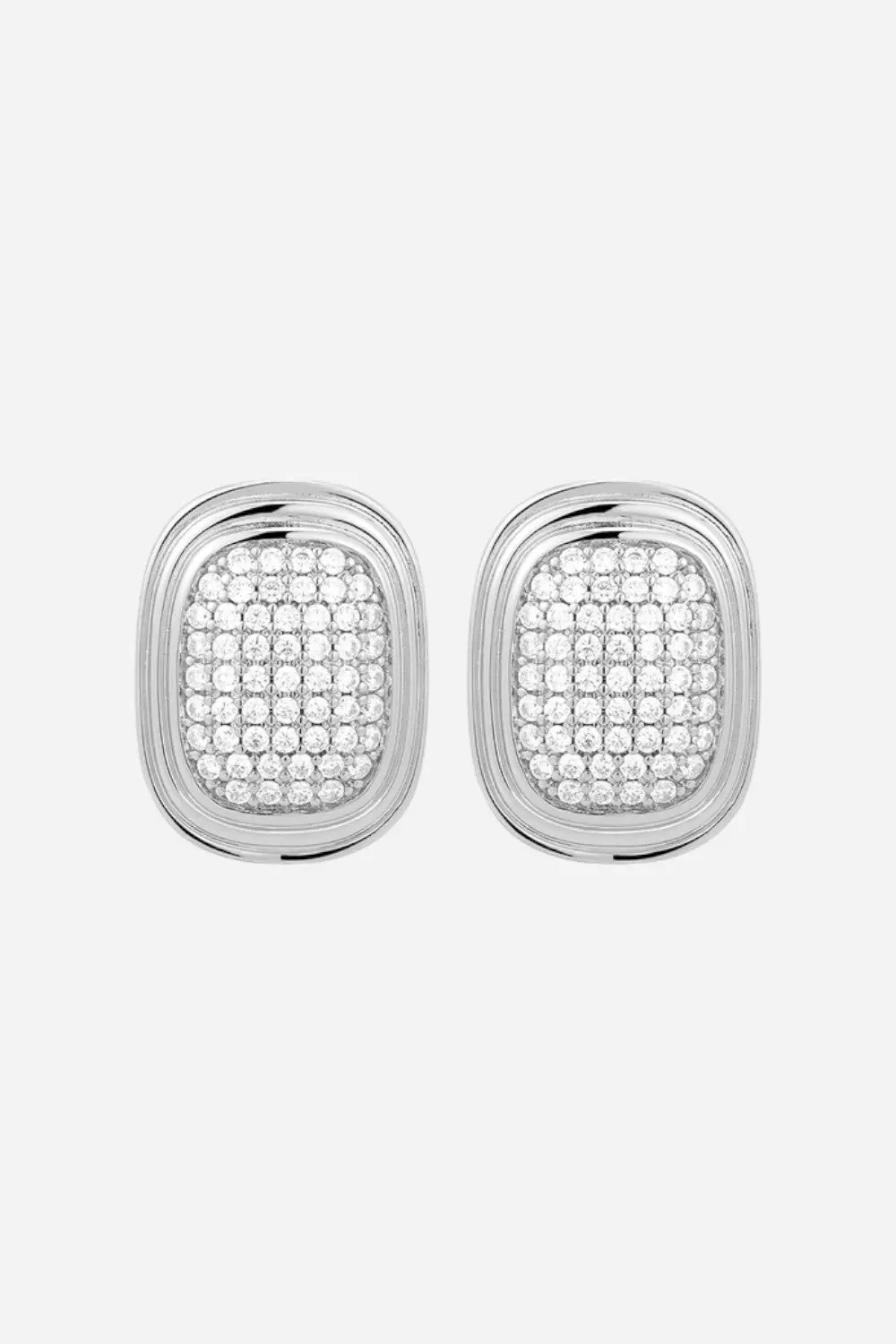 Luv Aj Pave Oval Statement Studs In Silver 1