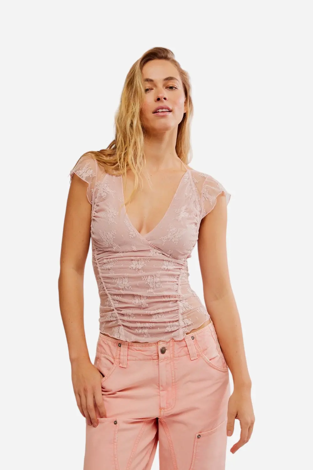Free People Lacey In Love Cami In Mauve Chalk 1