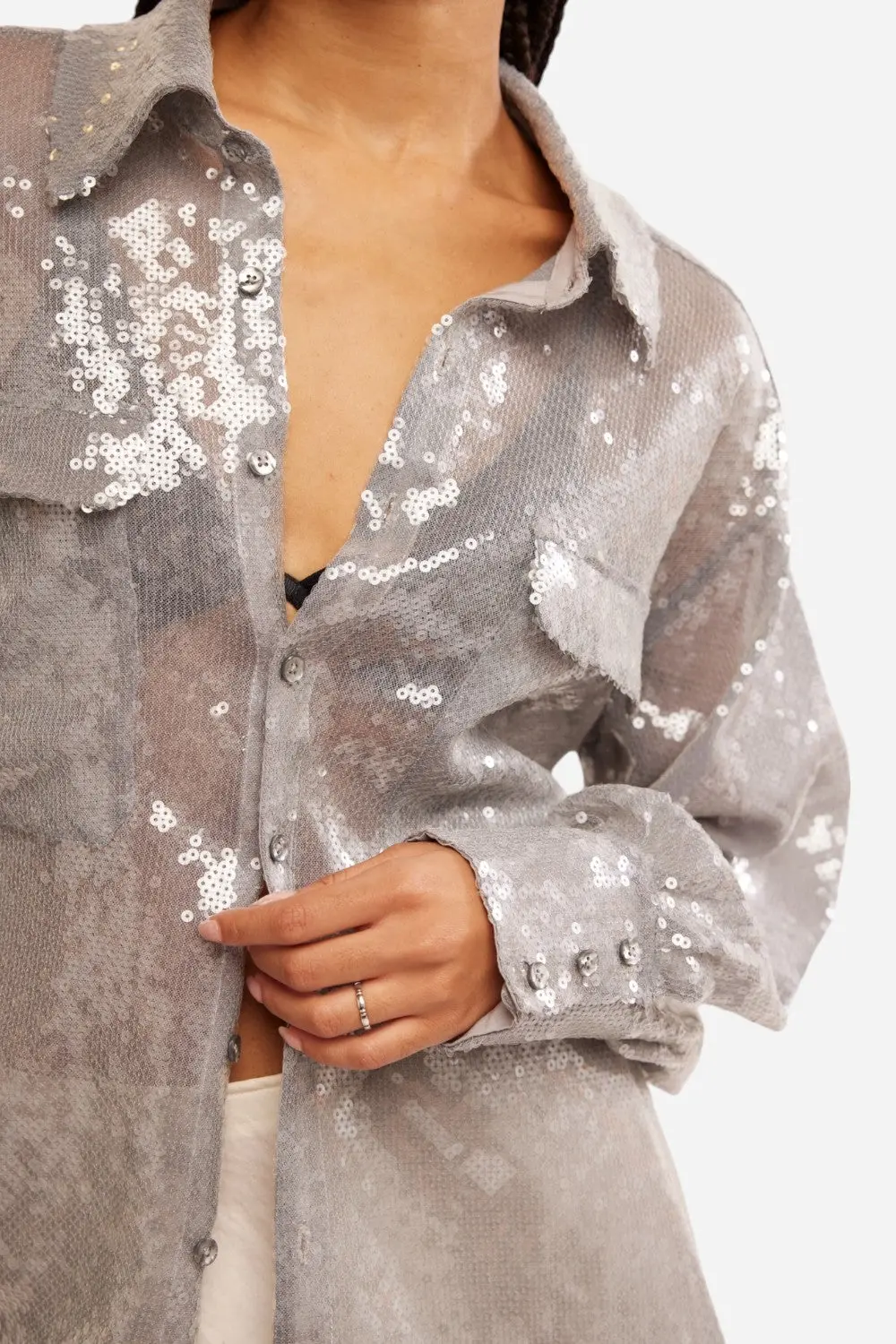 Free People Disco Margarita Button Down In Rocket 4