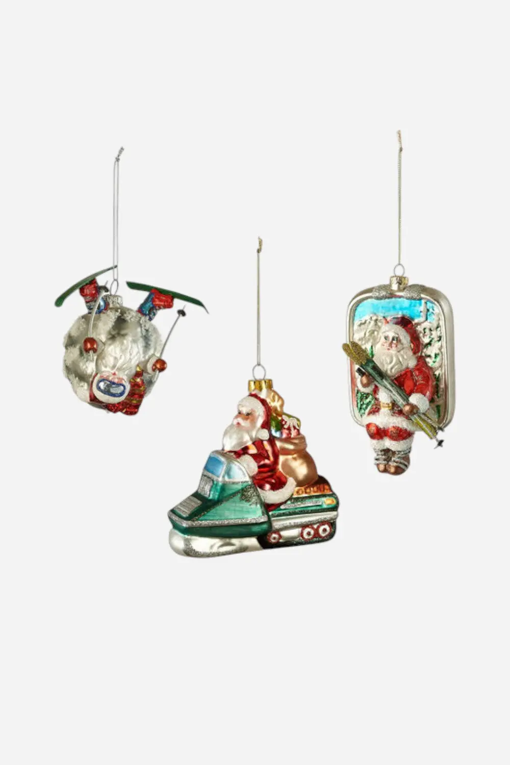 Winter Sports Santa Ornaments 1