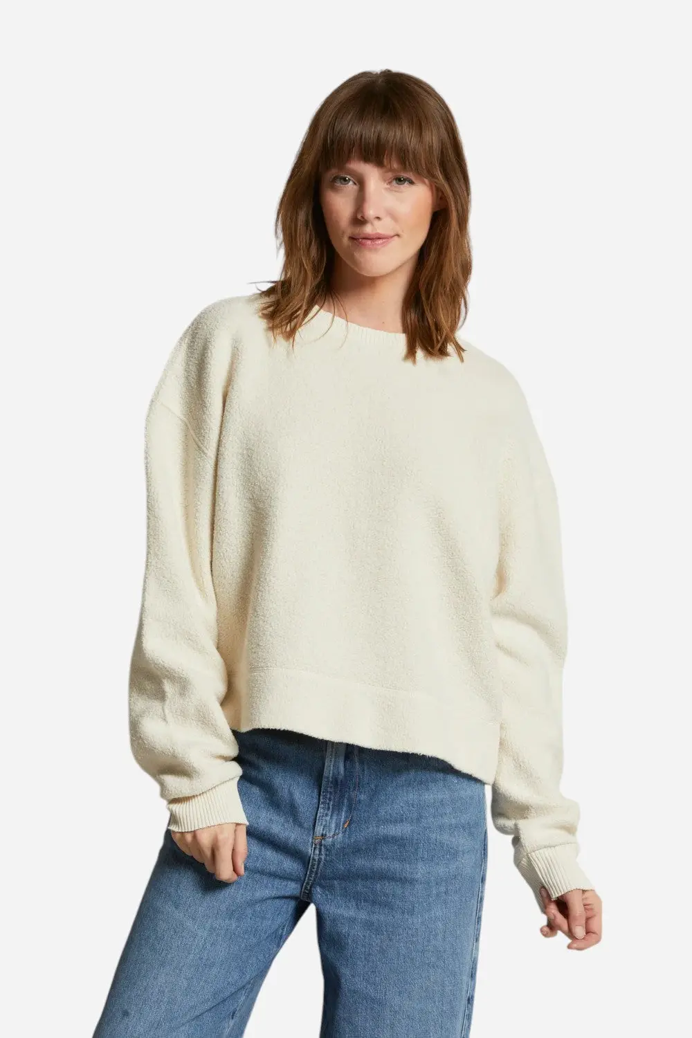 Perfect White Tee Mayer Reverse Fleece Crewneck In Sugar 1