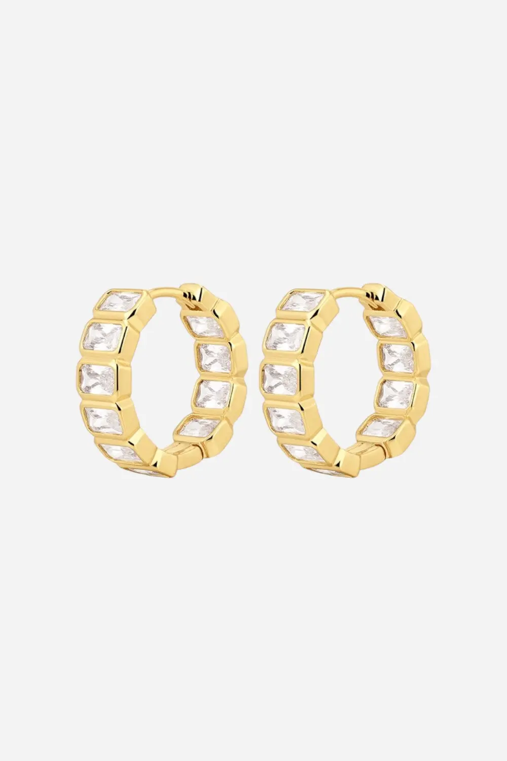 Luv Aj Bianca Bezel Hoops In Gold 1