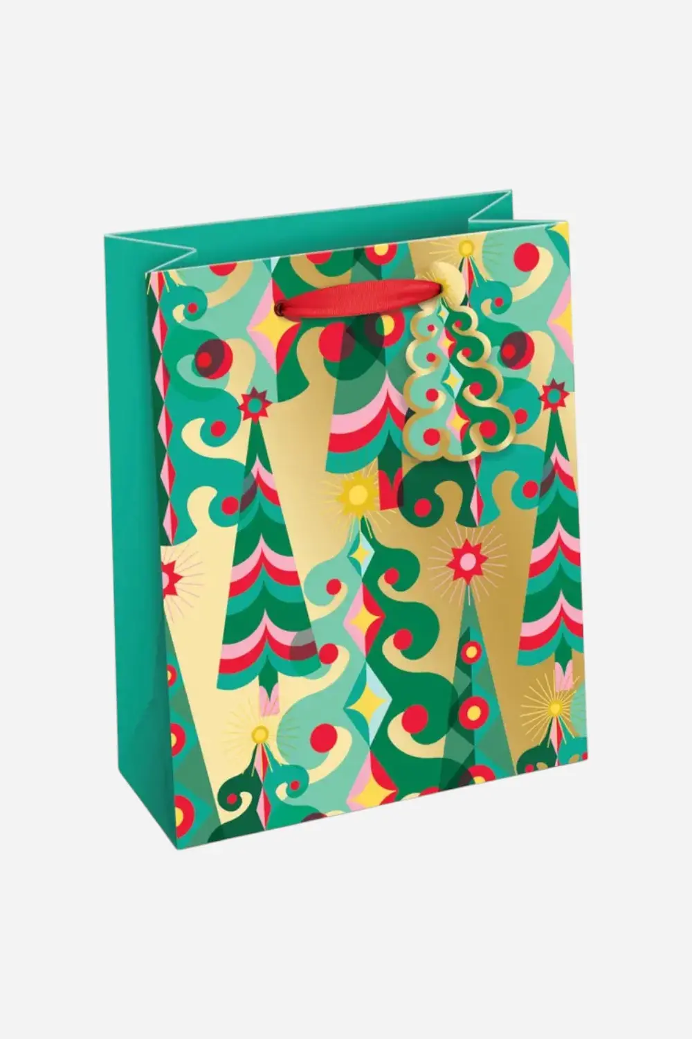 Vert Gold Trees Large Gift Bag 1