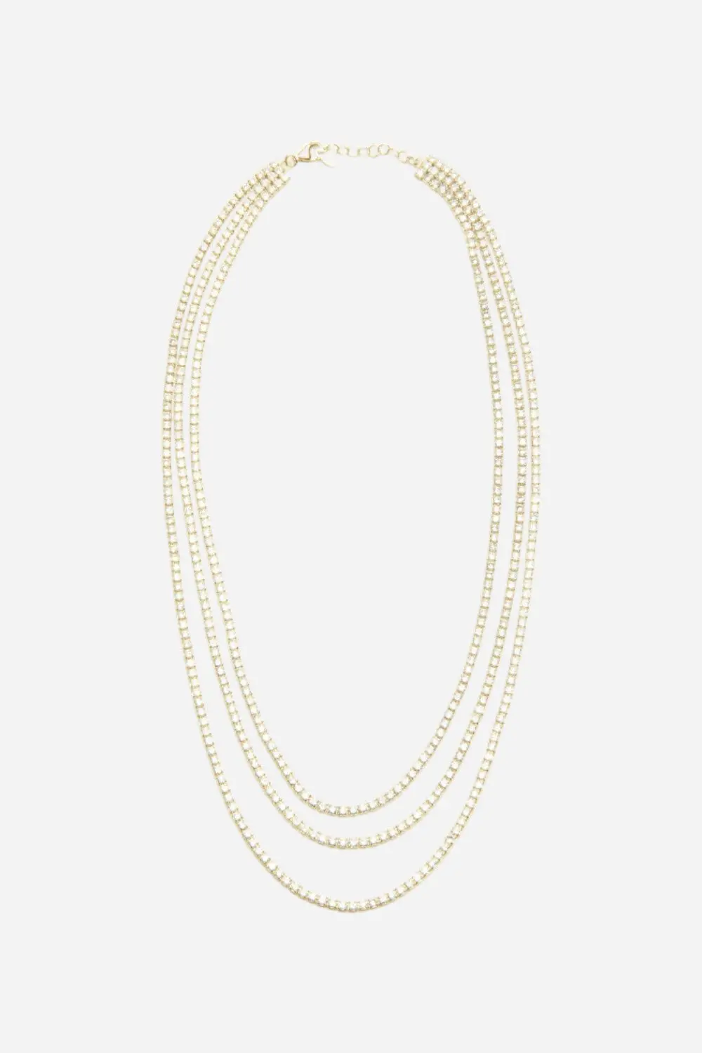 Nickho Rey Tiered Tennis Necklace In Gold With Clear Stones 1