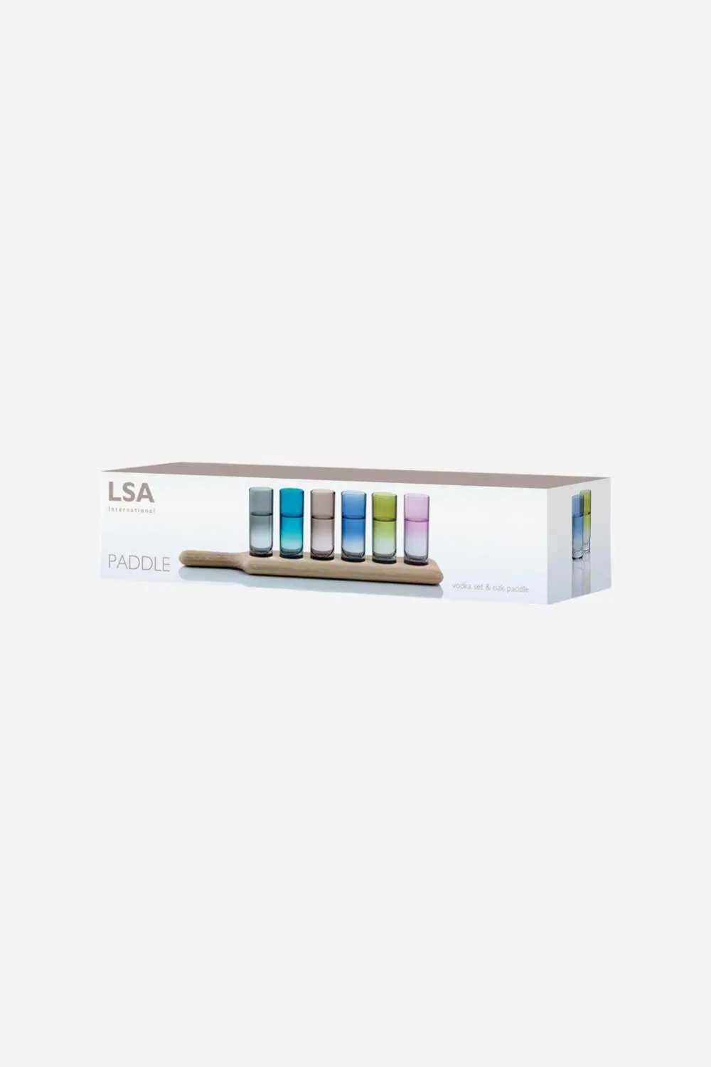 Lsa International Paddle Shot Glass & Oak Paddle Set 2