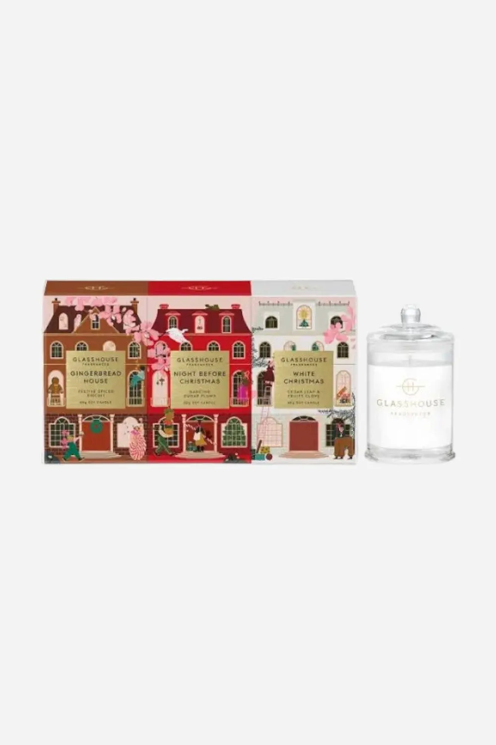 Glasshouse Christmas Trio Mini Candles 1