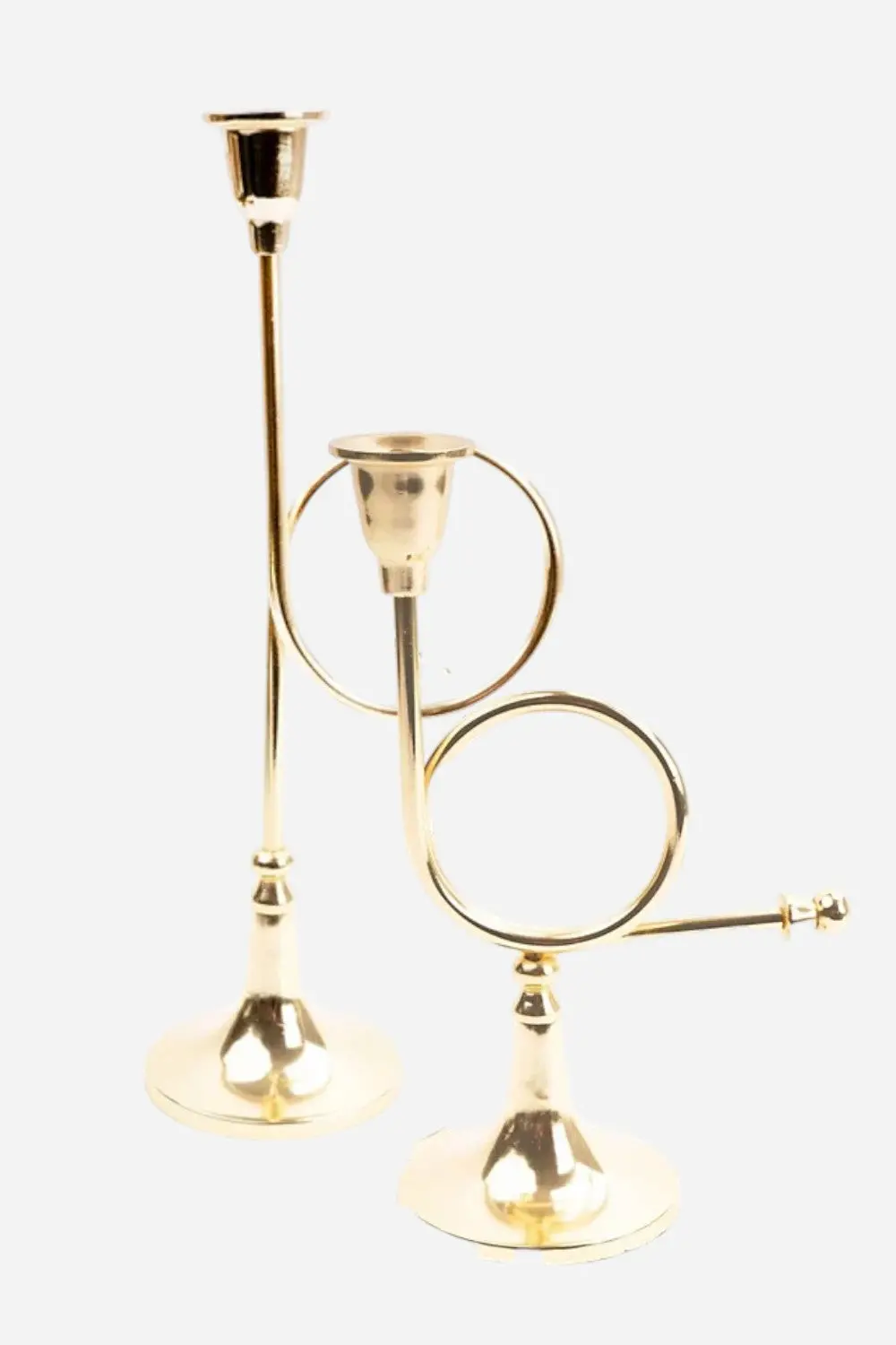 French Horn Candlestick Holder 1