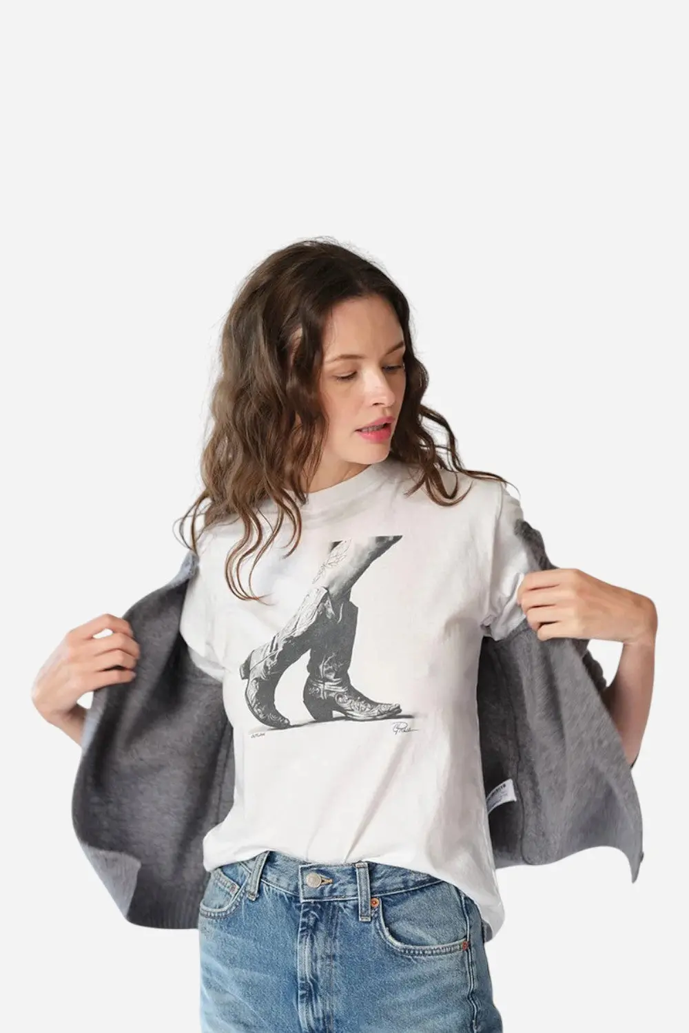 Cpress Studio Outlaw Mushie Tee In Worn White 1