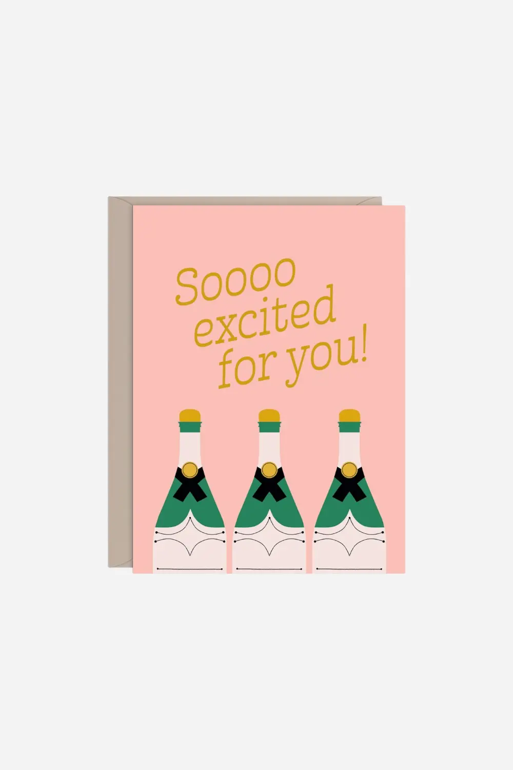 3 Champagne Bottles Wedding Card 1