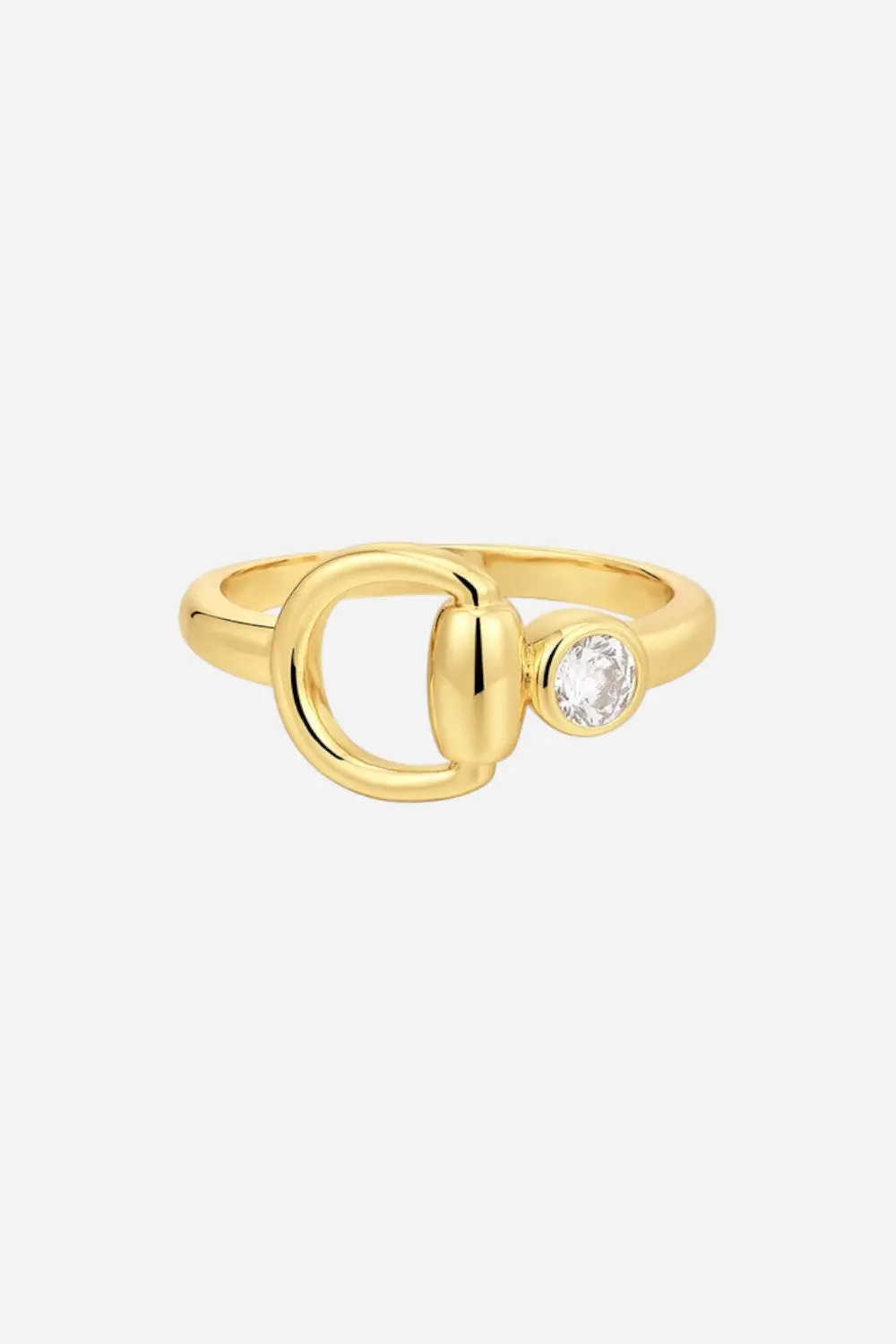 Luv Aj Horsebit Stone Ring In Gold 1