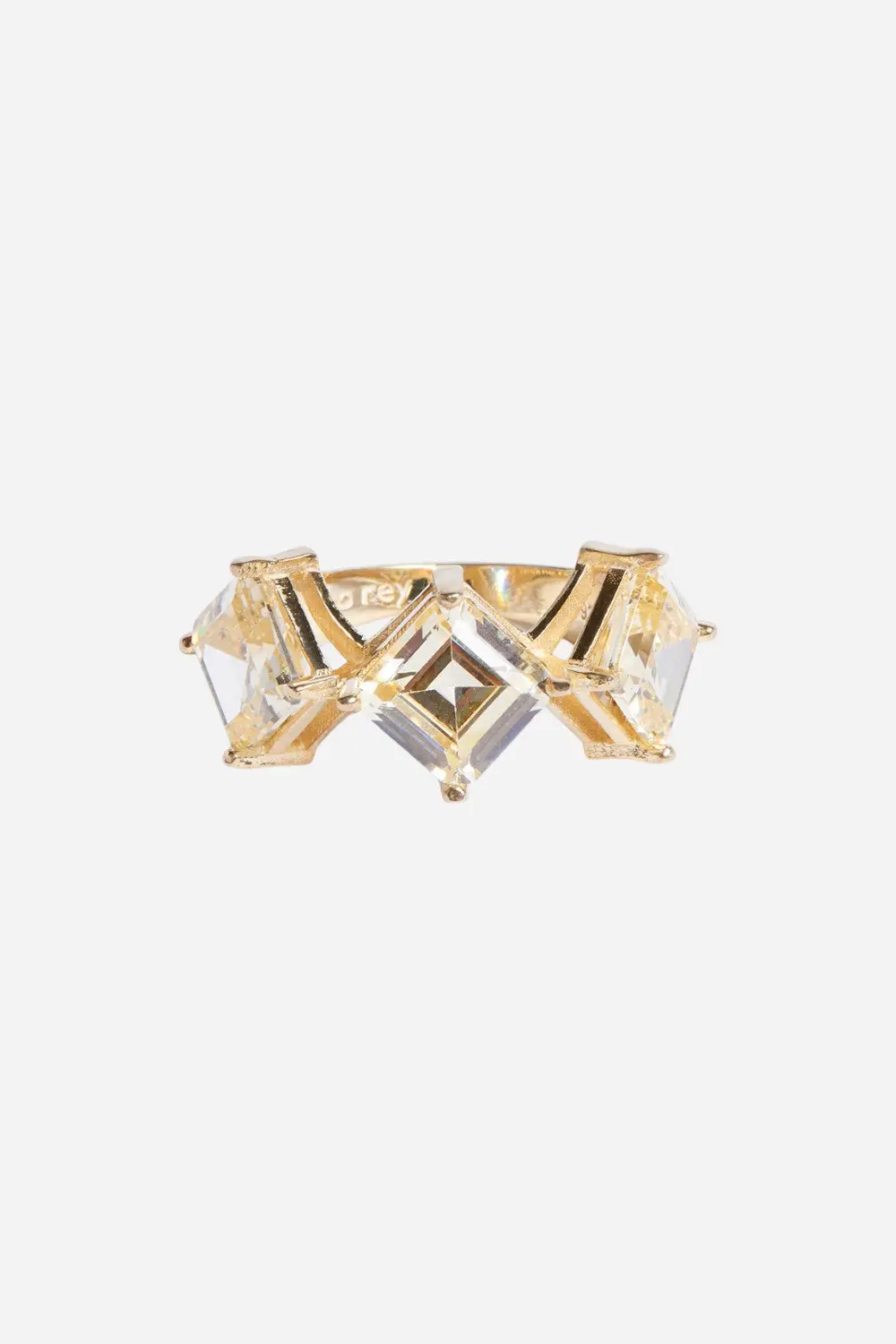 Nickho Rey Pam Ring In Gold With Clear Stones 1